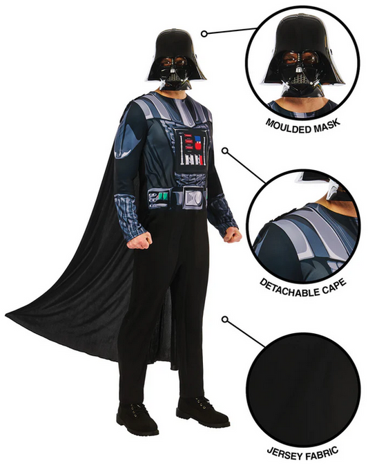 Star Wars Official Mens Darth Vader Licensed Fancy Dress Costume + Mask