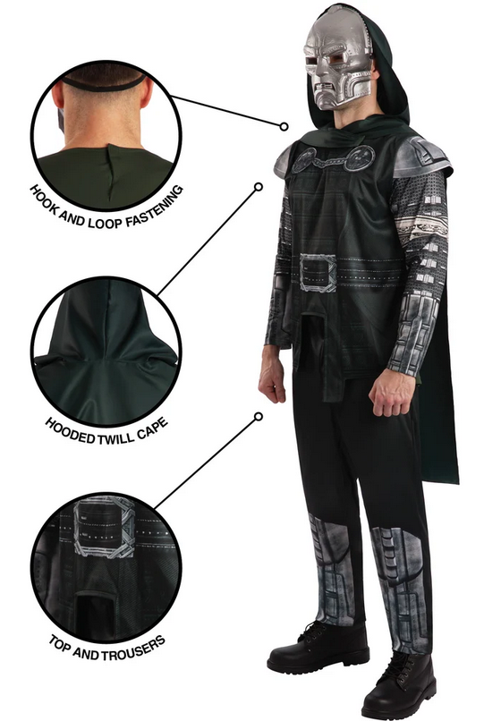 Avengers Doomsday Dr Doom Deluxe Costume Adult Fancy Dress Superhero Outfit