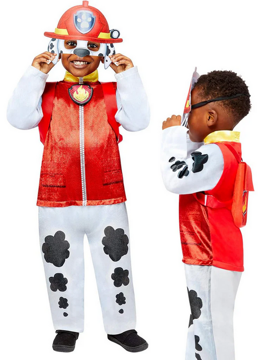 Deluxe Marshall Fireman Costume Toddlers Paw Patrol Fancy Dress Outfit Age 2-5