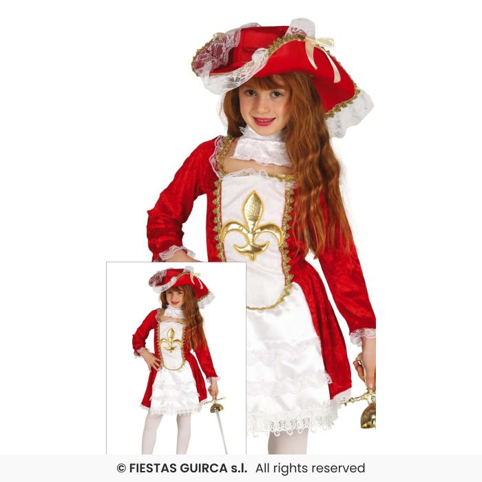 Deluxe Red Musketeer Costume Historical Medieval Kids Fancy Dress Outfit Age 3-13