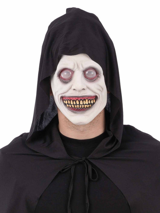 White Eyed Smiling Demon Latex Mask Halloween Fancy Dress Mask Mens Ladies
