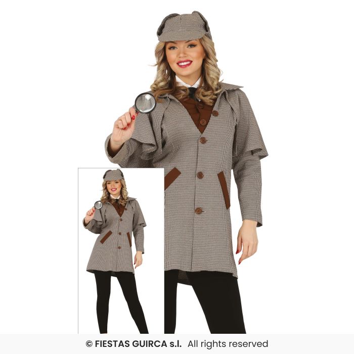 Detective Lady Inspector Adults Fancy Dress Costume Sherlock Murder Mystery Outfit
