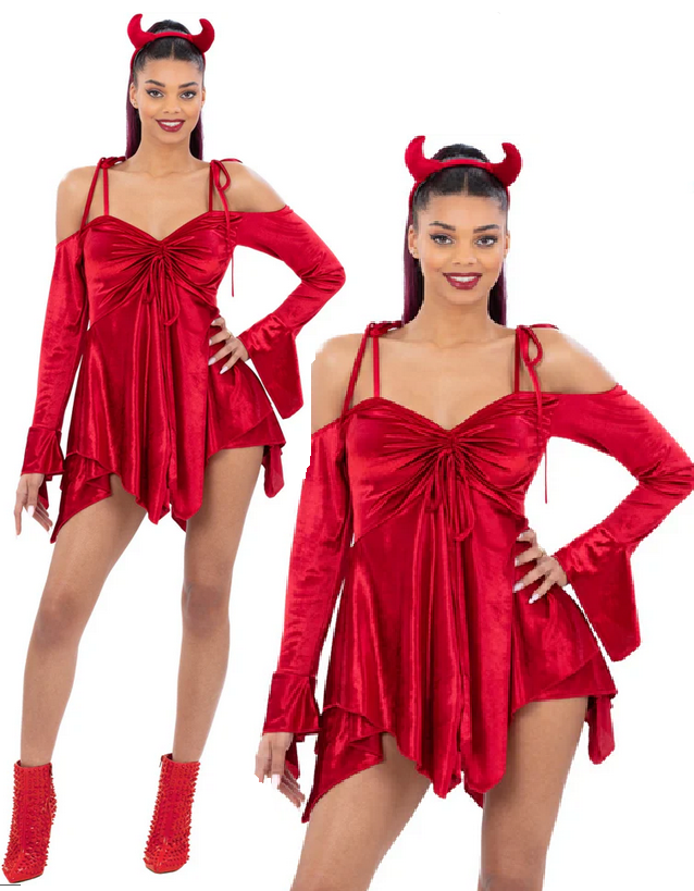 Ladies Devil Dress Halloween Sexy Red Devils Fancy Dress Outfit Adults UK 8-18