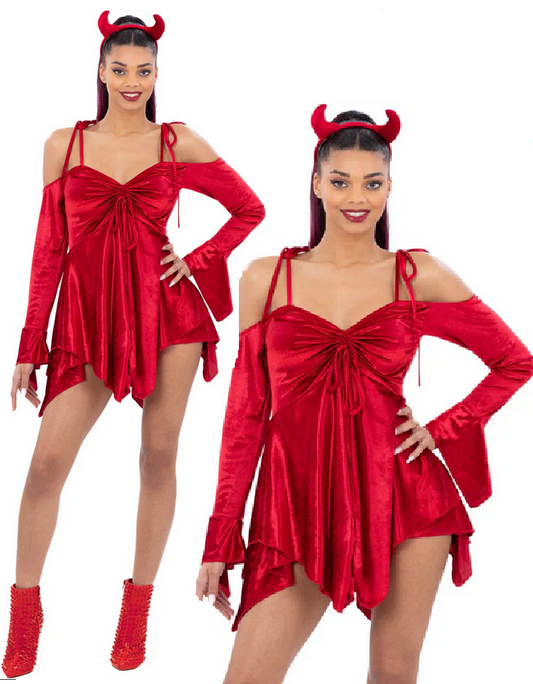 Ladies Devil Dress Halloween Sexy Red Devils Fancy Dress Outfit Adults UK 8-18