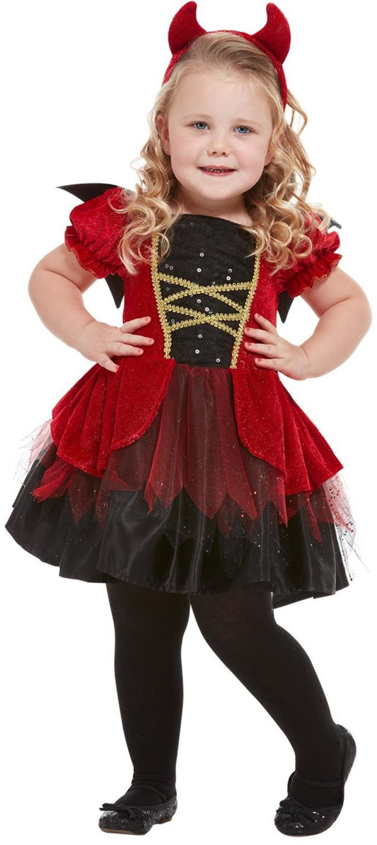 Child Devil Costume Toddlers Demon Girls Halloween Fancy Dress Outfit Age 1-4