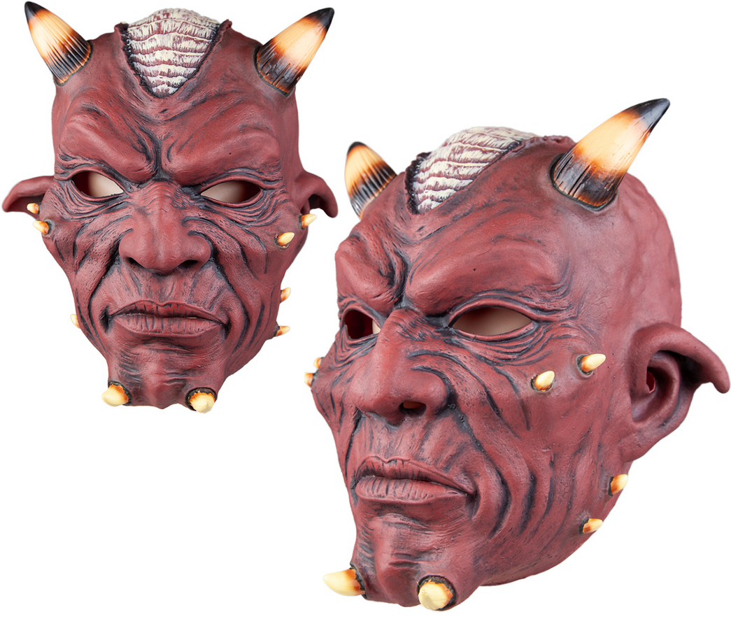 Devil Mask Adults Halloween Latex Overhead Devils Mask Fancy Dress Accessory