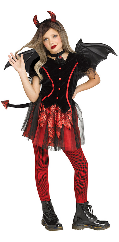 Devil Child Costume Girls Halloween Devils Fancy Dress Outfit Funworld Kids