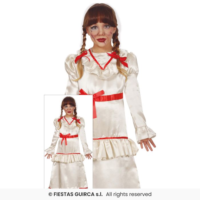 Girls Devil Killer Doll Costume Horror Film Megan Fancy Dress Outfit Halloween Girls Age 3-12
