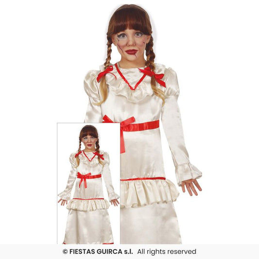 Girls Devil Killer Doll Costume Horror Film Megan Fancy Dress Outfit Halloween Girls Age 3-12