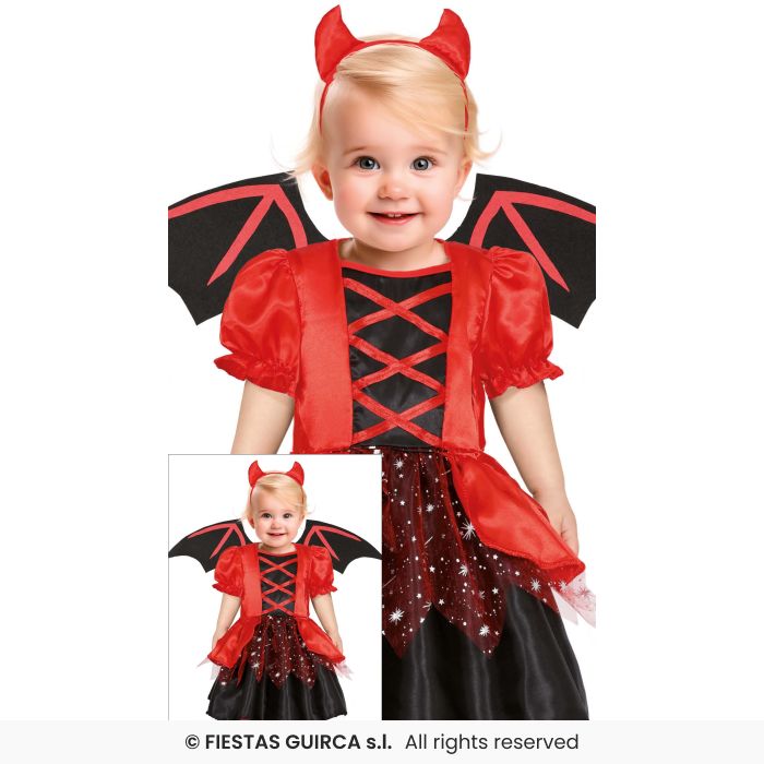 Little Devil Dress Costume Toddlers Outfit Devils Halloween Fancy Dress Girls Age 1-3