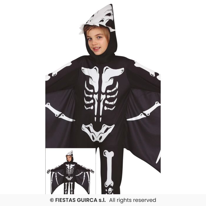 Dinosaur Costume Skeleton Pterodactylus Boys Girls Halloween Fancy Dress Age 3-12
