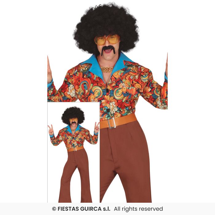 1970s Disco Man Adults Retro Disco 70s Fancy Dress Costume Mens Flared Trousers S-XL