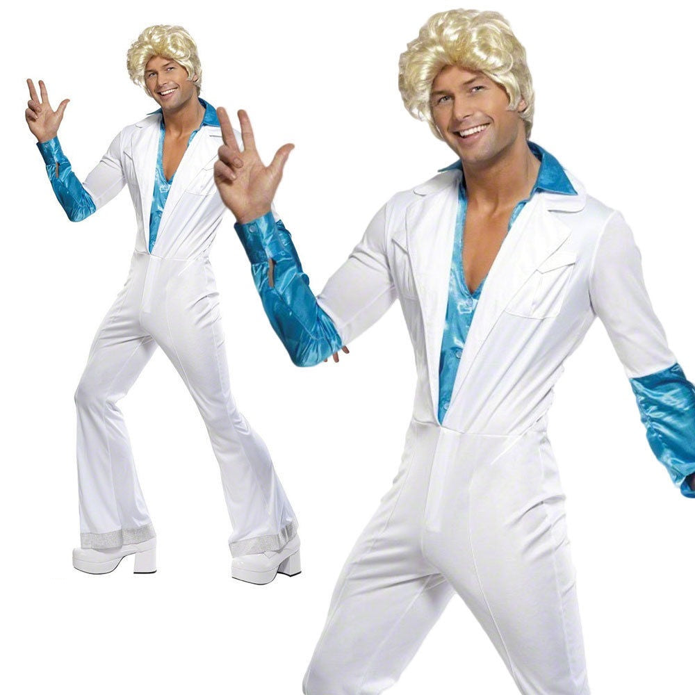 70s Disco Man Costume Groovy Music Mens Male Fancy Dress Party Outfit New