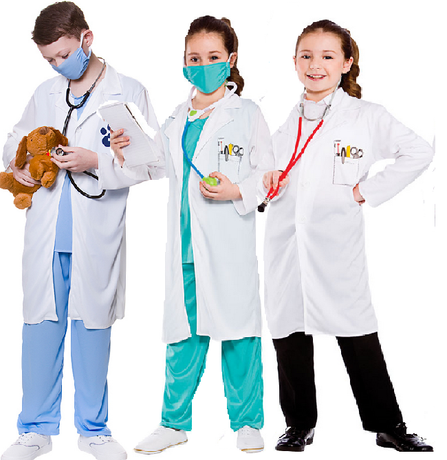 Costume Da Dottore Per Bambino Jadeo - Taglia S (4-6 Anni) - Camice, Maglia, Pantaloni E Mascherina