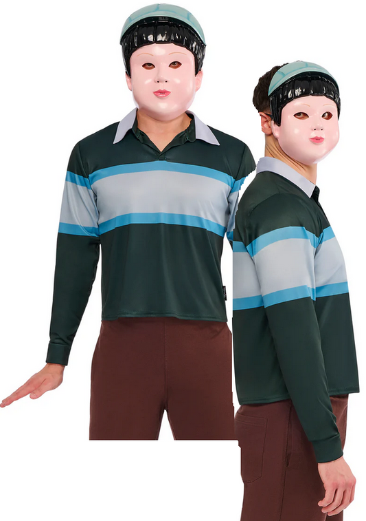 Boy Doll Squid Game Netflix Character Fancy Dress Costume Adults + Mask
