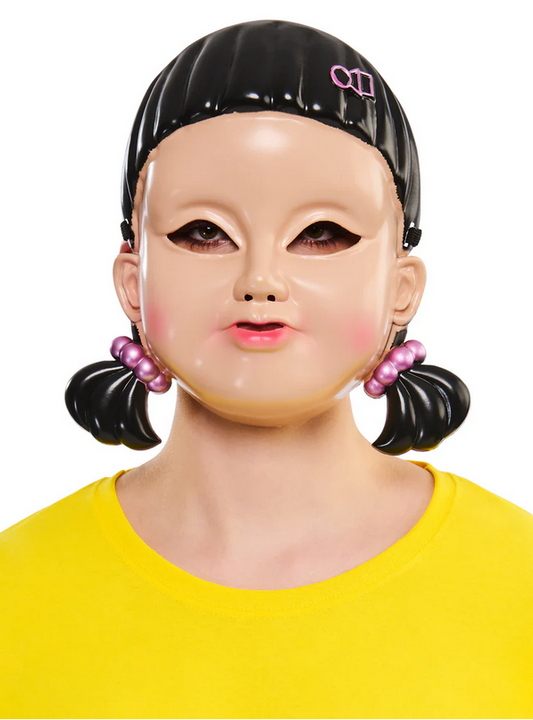 Girl Doll Mask Squid Game's Girl Doll Adults Fancy Dress Accessory Mens Ladies