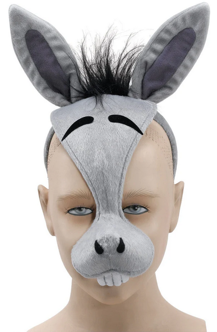 Donkey Mask With Sound Kids Farm Animal Book Day Fancy Dress Prop