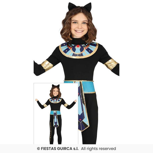 Egyptian Cat Costume Girls Cleopatra Fancy Dress Outfit Book Day Historical Age 3-12