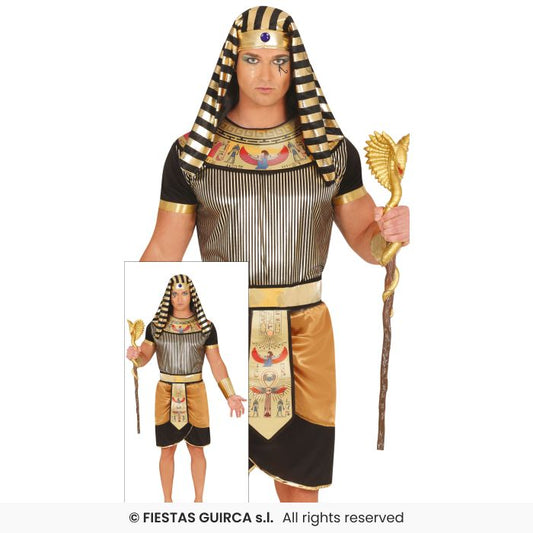 Black Egyptian Mens Costume Pharaoh Adults Fancy Dress Outfit Historical M-L