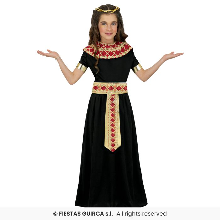 Golden Egyptian Queen Girls Book Day Cleopatra Fancy Dress Costume Age 5-12