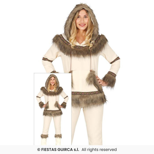 Eskimo Lady Arctic Winter Fancy Dress Costume National Dress Adults Outfit UK 8-18