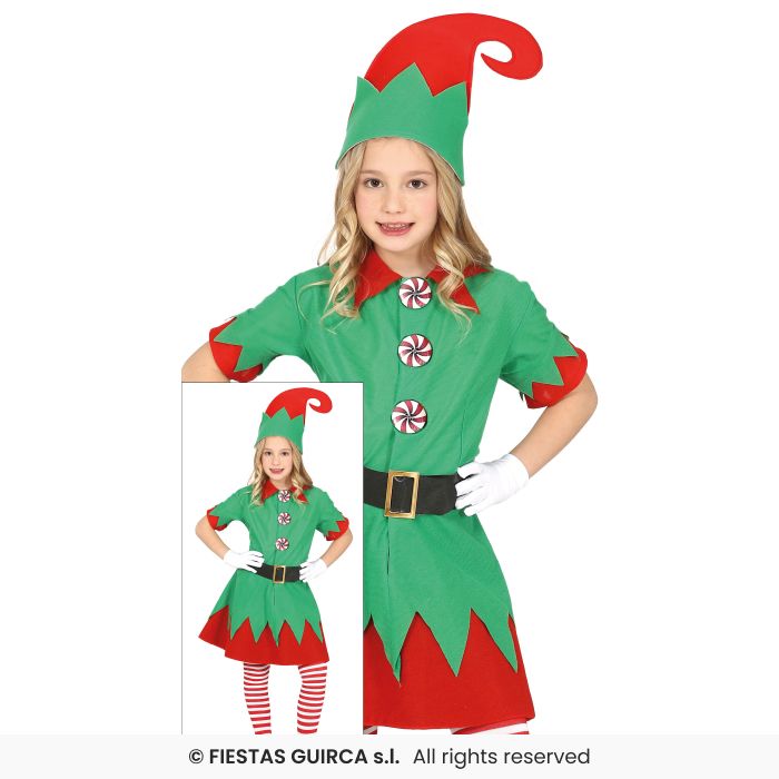 Girls Elf Costume Christmas Nativity Play Santa Claus Fancy Dress Kids Age 3-12