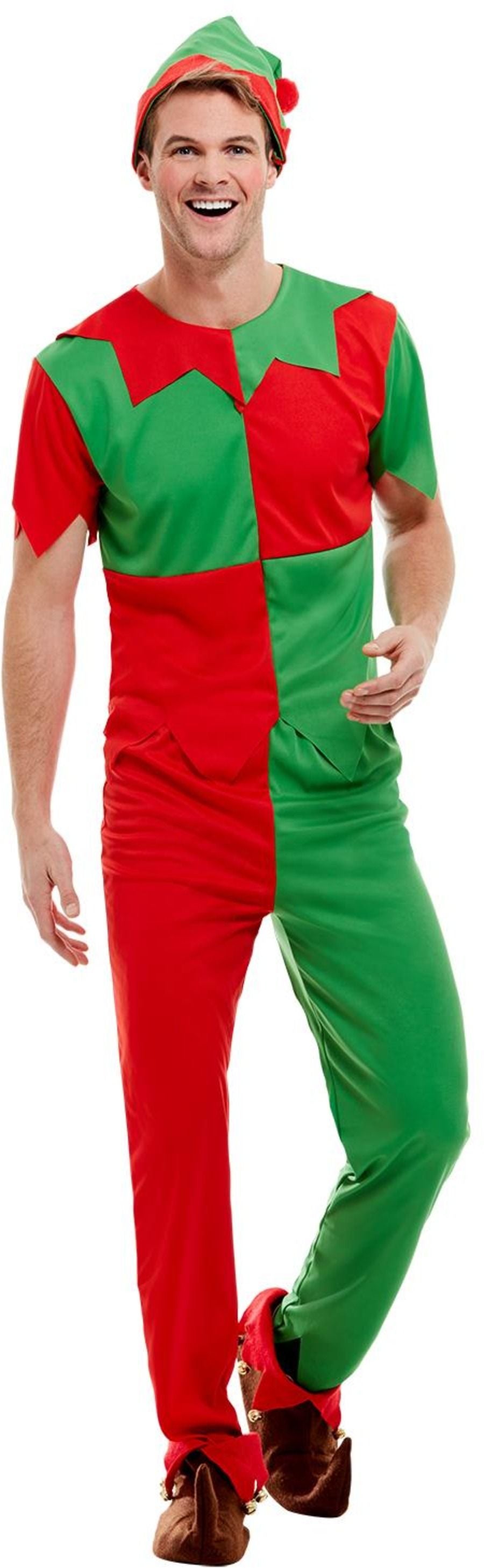 Elf Costume Unisex Men Adult Christmas Fancy Dress Santa Helper Xmas M-XL