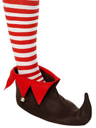 Elf Boots Shoes With Bells Adults One Size Christmas Santa Helper Fancy Dress