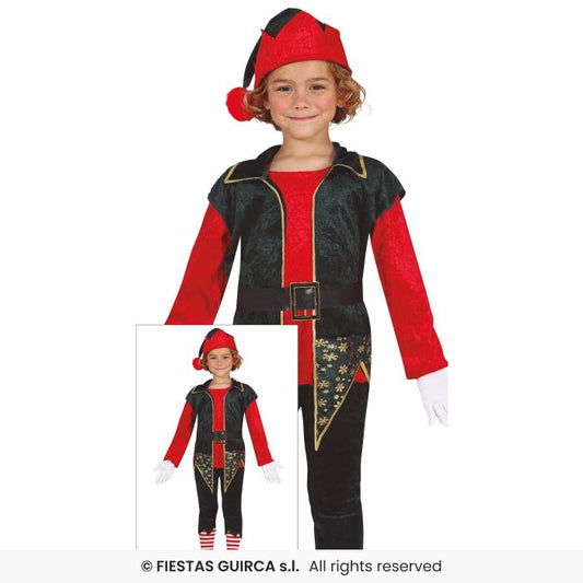 Black Elf Costume Kids Christmas Novelty Fancy Dress Costume Santas Helper Age 3-12