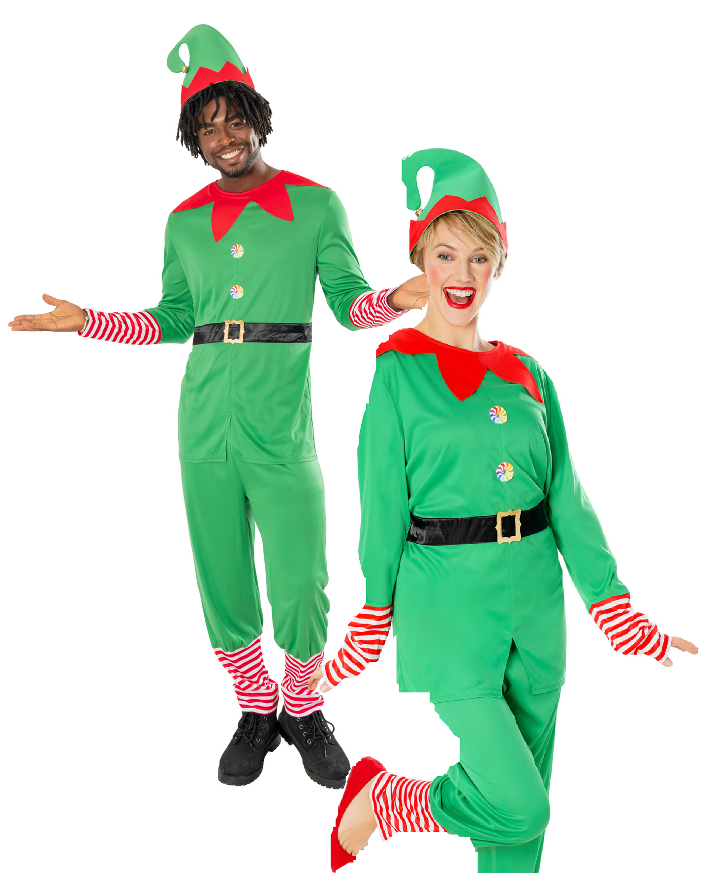 Adults Elf Costume Mens Ladies Christmas Elf Santas Helper Fancy Dress