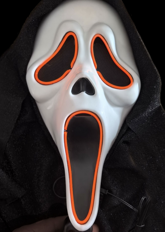 Ghost Face® E.L Mask Adults Light Up Scream Mask Funworld Licensed Fancy Dress