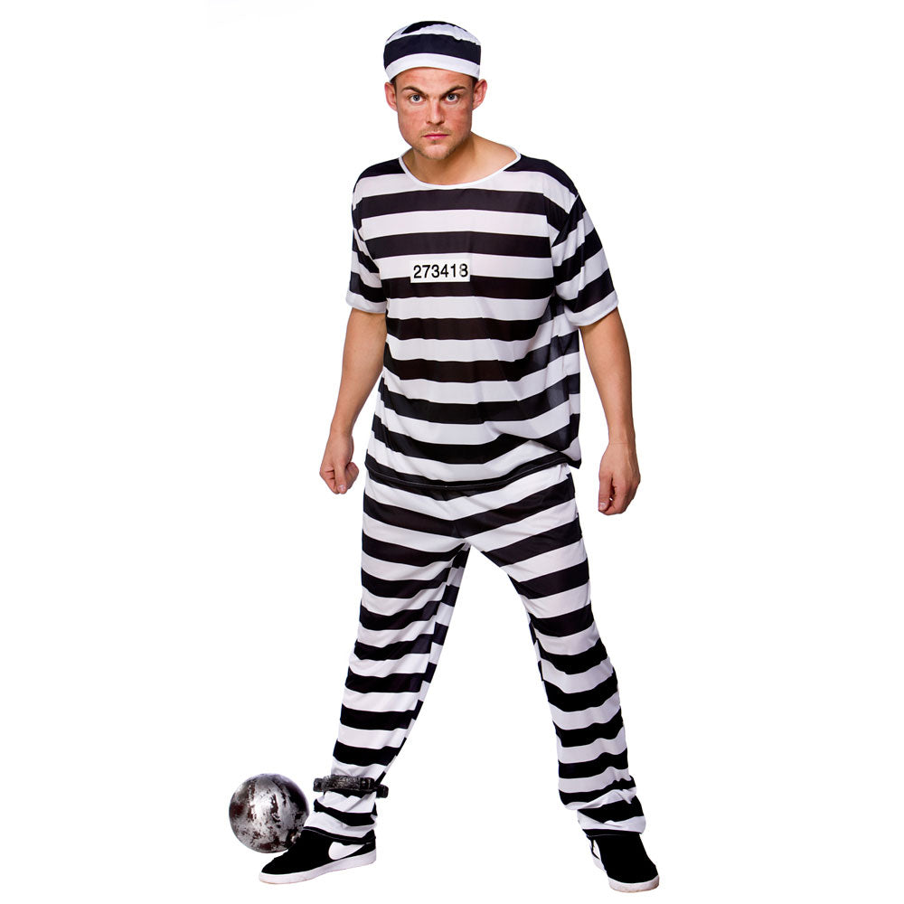 Convict Mens Prisoner Costume