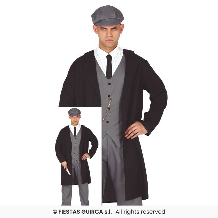 English Gangster Mens Fancy Dress Costume 1920s Adults Waistcoat M-XL