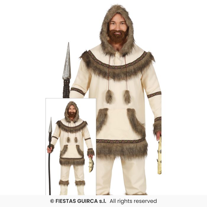 Eskimo Man Adults Winter National Dress Fancy Dress Costume Deluxe M-XL