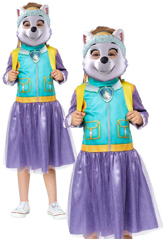 Paw Patrol Everest Costume Kids Book Day Cartoon Character Fancy Dress Age 3-6