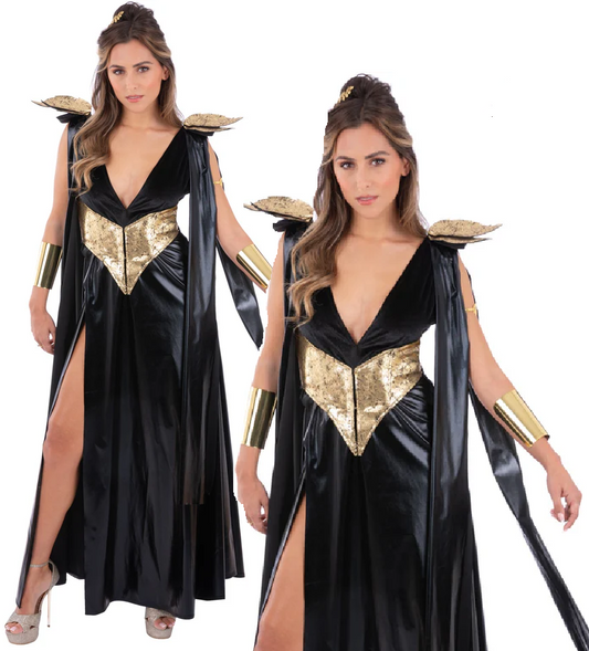Fever Evil Queen Ladies Gothic Halloween Fancy Dress Costume Gladiator UK 4-14
