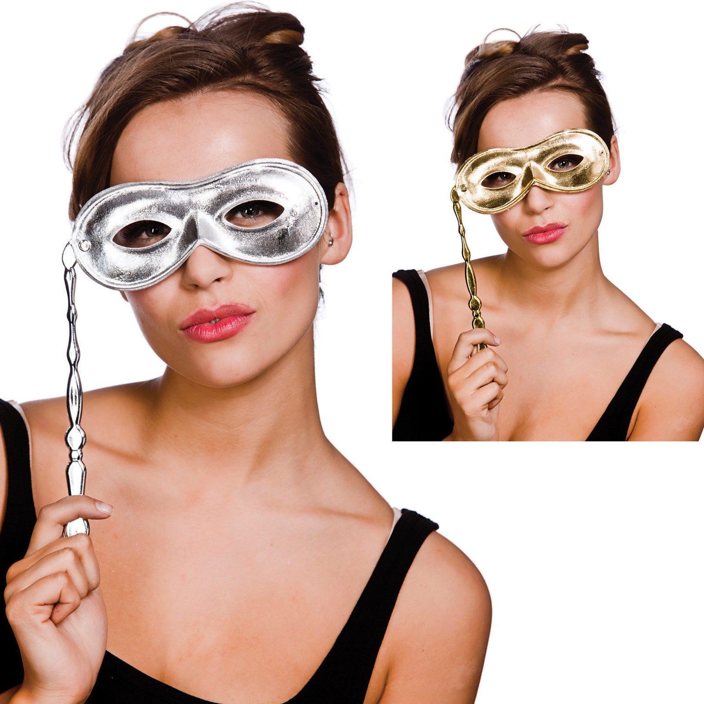 Metallic Eyemask On Stick Phantom Of The Opera Fancy Dress Accessory