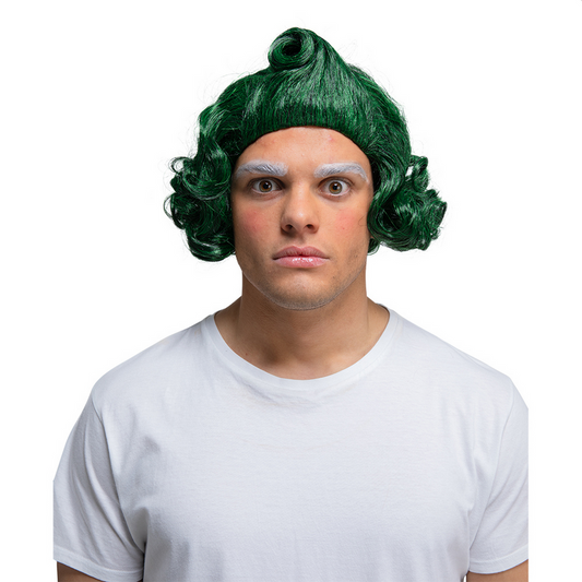 Factory Worker Wig Green Chocolate Factory Fancy Dress Book Day Adults Wig