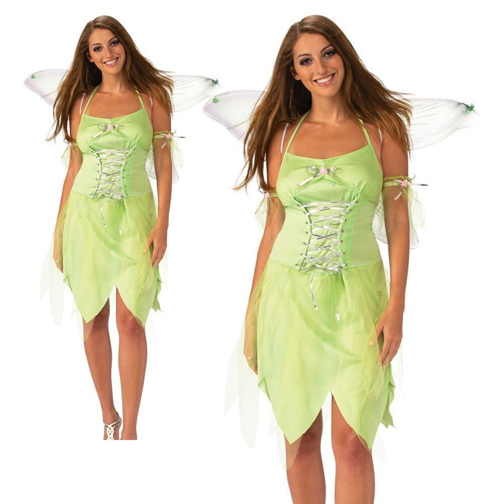 Ladies Fairy Tinkerbell Womens Costume Fancy Dress Outfit Fairytale St –  Kingdom Fancy Dress