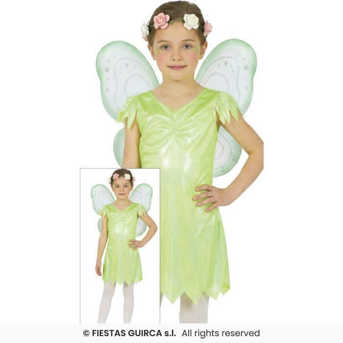 Green Fairy Costume Kids Fairytale Book Day Fancy Dress Outfit Age 5-12