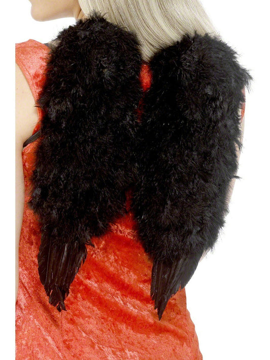 Black Feather Wings Dark Angel Size 30cm x 40cm Adults Fancy Dress Accessory