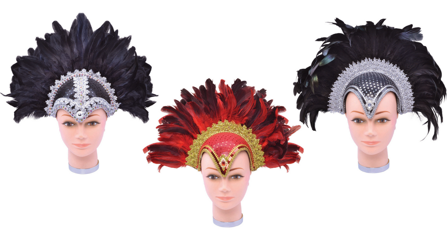 Feather Headpiece Showgirl Burlesque Performance Show Fancy Dress Accessory