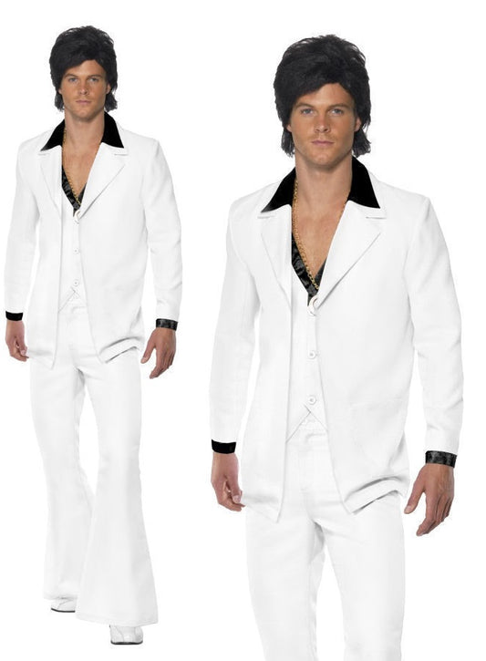 John Travolta Mens 70s Eurovision Fancy Dress Costume 1970s Fever