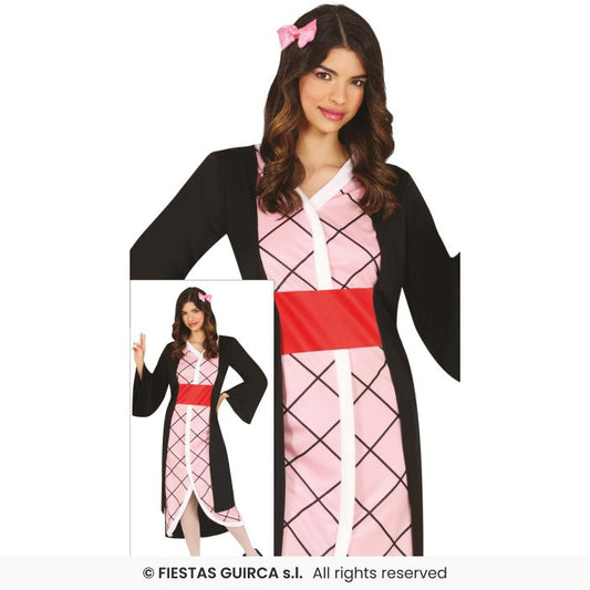 Kimono Fighter Costume Ladies National Dress Chinese Oriental Fancy Dress UK 8-18