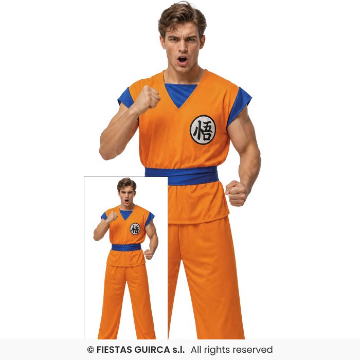 Fighter King Mens Martial Arts Fancy Dress Costume Japanese Fighter Adults