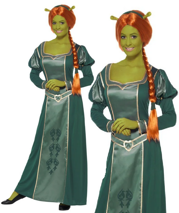 Princess Fiona Shrek Costume Adults Licensed Film Star Fancy Dress Outfit Ladies