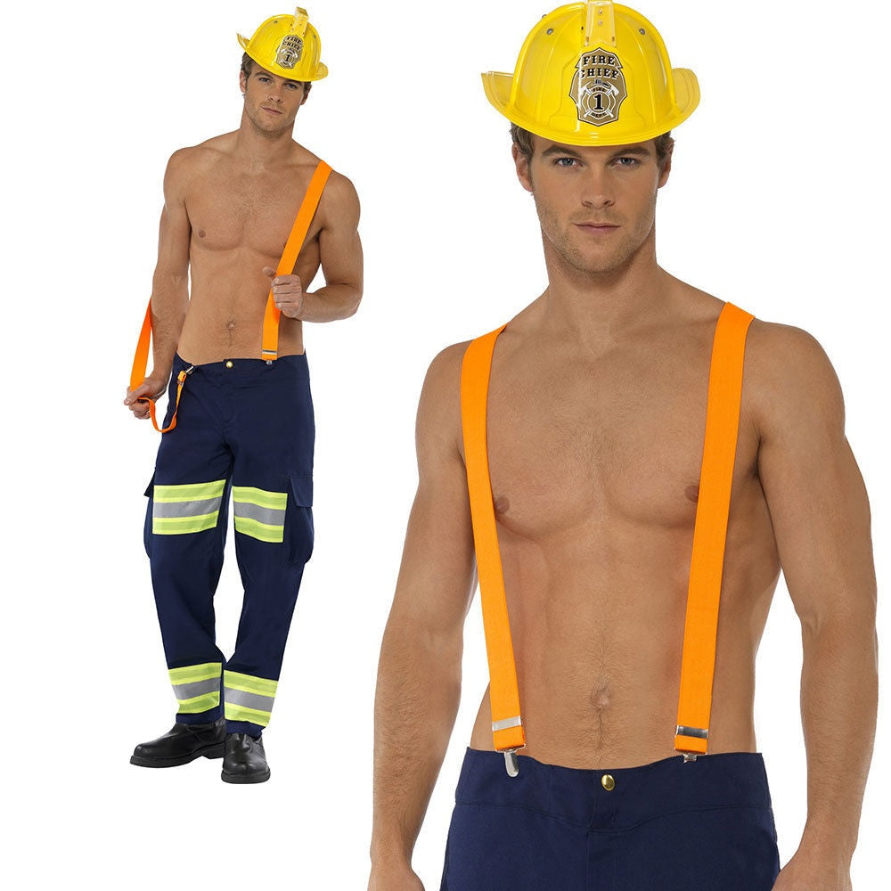 Fireman Stripper Stag Night Costume Adults Firefighter Uniform Fancy Dress Outfit