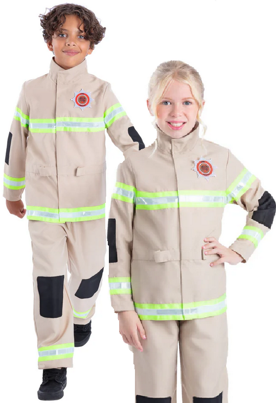 Firefighter Costume Boys Fireman Fancy Dress Outfit Girls Occupations Age 4-12