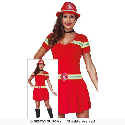 Firefighter Ladies Fancy Dress Costume Fireman Occupations Outfit Sexy Adults UK 8-18