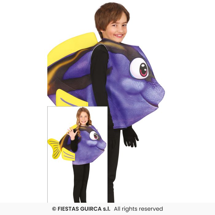 Purple Fish Kids Costume Book Day Zoo Animal Fancy Dress Outfit Boys Girls Age 3-12